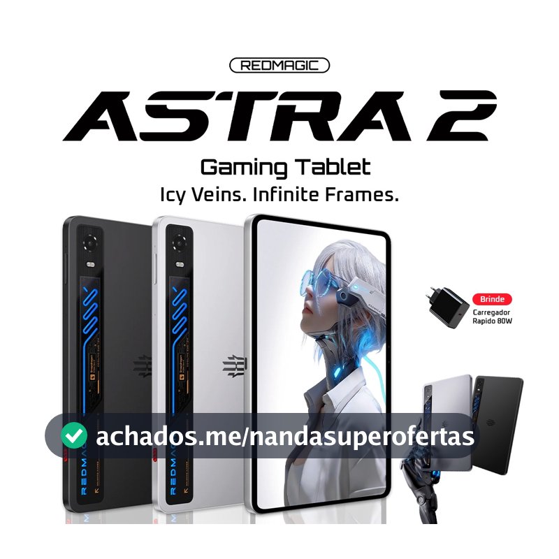 REDMAGIC Astra 2 Gaming Tablet Mini 9.06'' OLED 8300mAh 8 Elite Gen 5,  Refrigeração líquida, 12/16GB+256/512GB