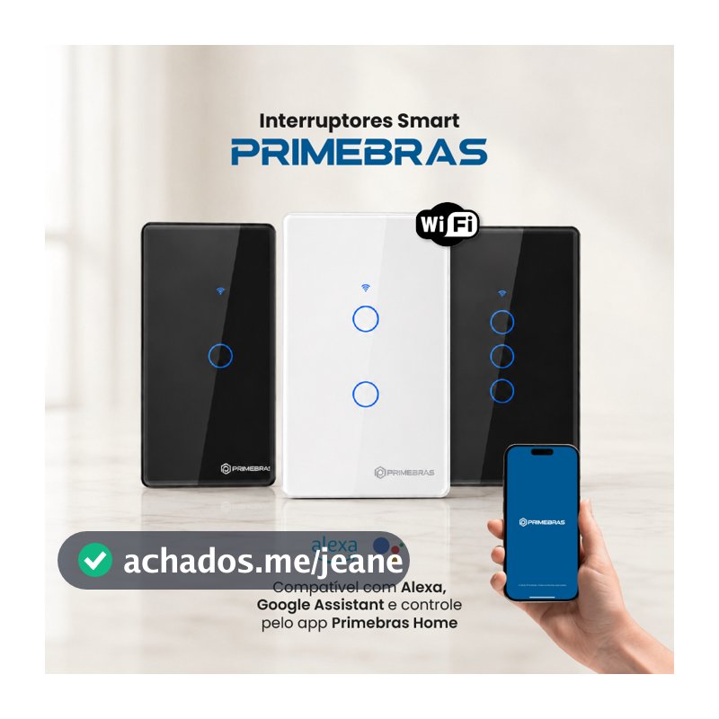 Interruptor Tomada Inteligente Touch Wi-Fi USB-C 4x2 Modular Vidro Temperado Automação Smart App Compatível Alexa Google