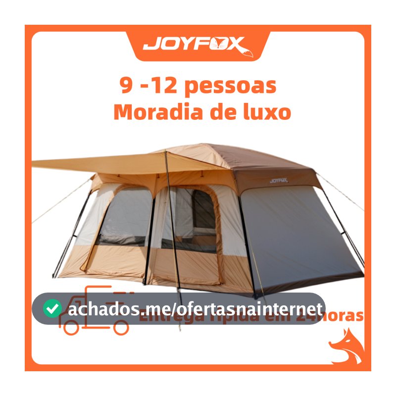 JOYFOX Barraca Camping Acampamento 9-12 Pessoas Grande Família Lux barraca 8 pessoas impermeável