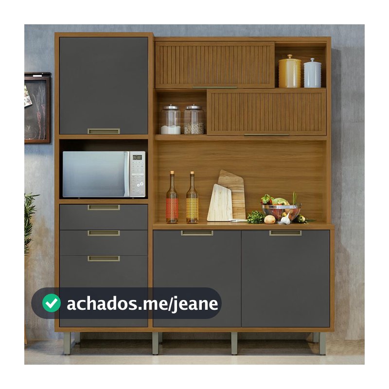 Cozinha em MDF Loft Imperatriz 6 Portas 2 Gavetas 11 Prateleiras Nesher