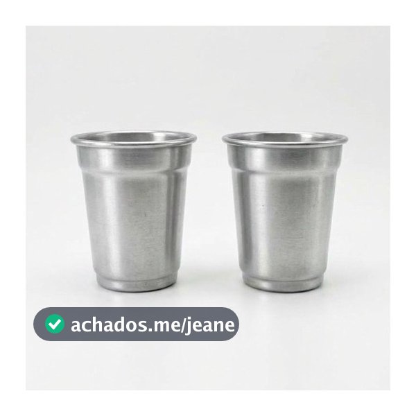 Kit 2 unid Copo de Alumínio Resistente 250ml Durável Reutilizável Água Suco Cerveja Chopp Lembrancinhas