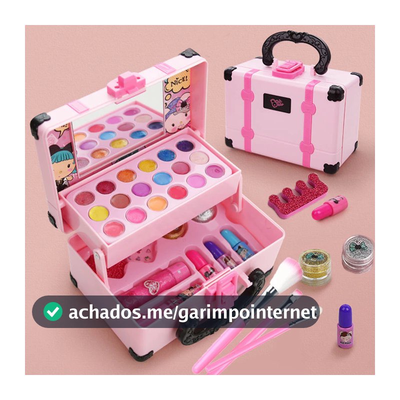 32 Peças Kit De Brinquedos De Maquiagem Para Meninas Lavável Portátil Crianças Fingir Jogar Brinquedo Cosmético