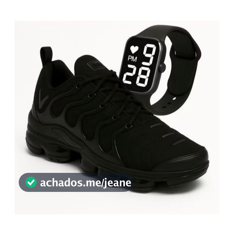Tênis Masculino Casual Estiloso de Confortável Super Top Leve Macio Promocao Na Moda Envio Ja Ideal Dia a Dia + Relogio