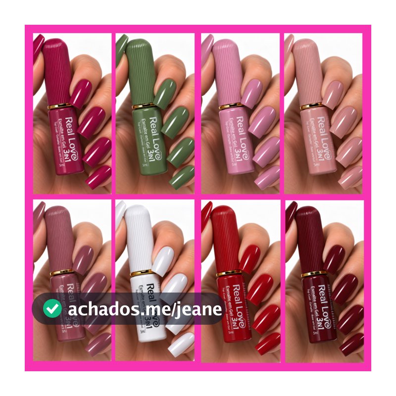 Kit Esmalte Gel Cremoso Real Love Tons Nude Vermelho Atacado Cor 2 Cores Unha Manicure