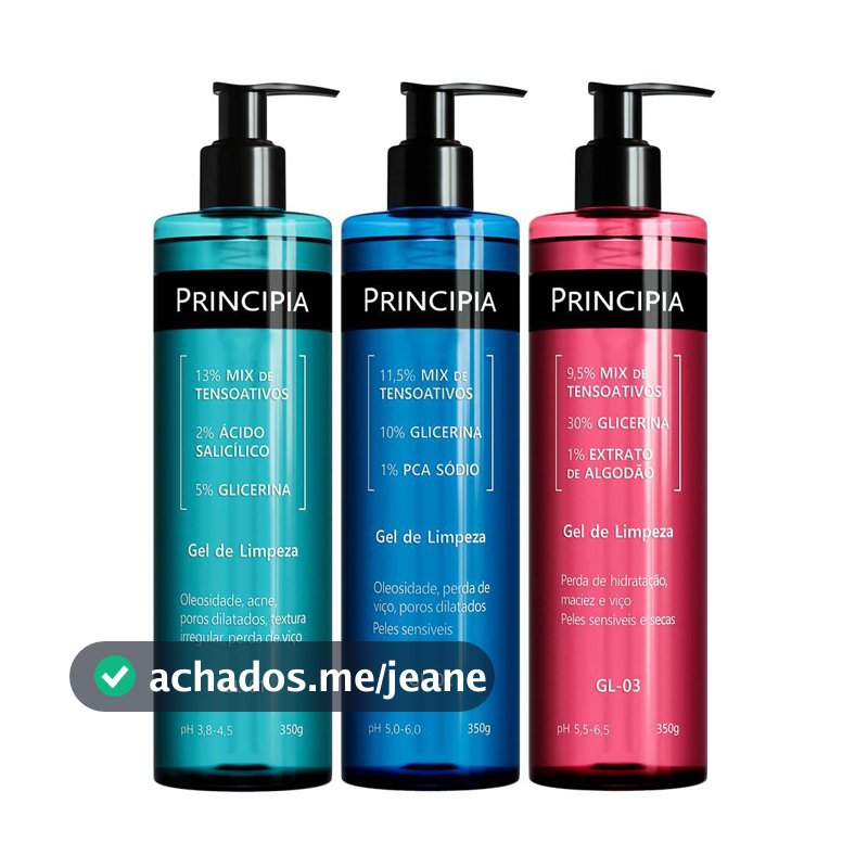 Principia Kit Trio Limpeza Facial Personalizada c/ GL-01 + GL-02 + GL-03 350g