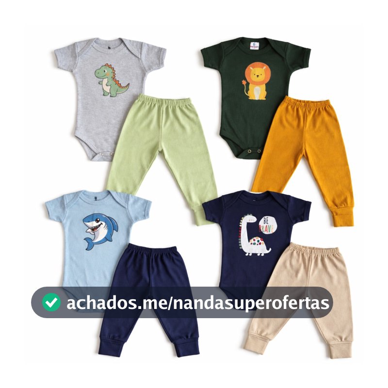 Conjunto de Bebê Infantil Menino Body e Calça 100% Algodão.