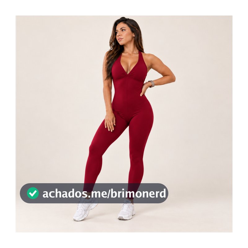 Macacão Fitness Longo Costas Nadador com Bojo removível Roupa de Academia- Moda Fitness