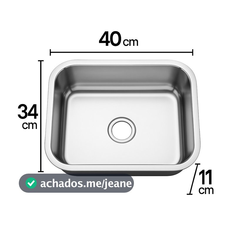Cuba Aço Inox American Steel N 0 40x34x11 Rasa
