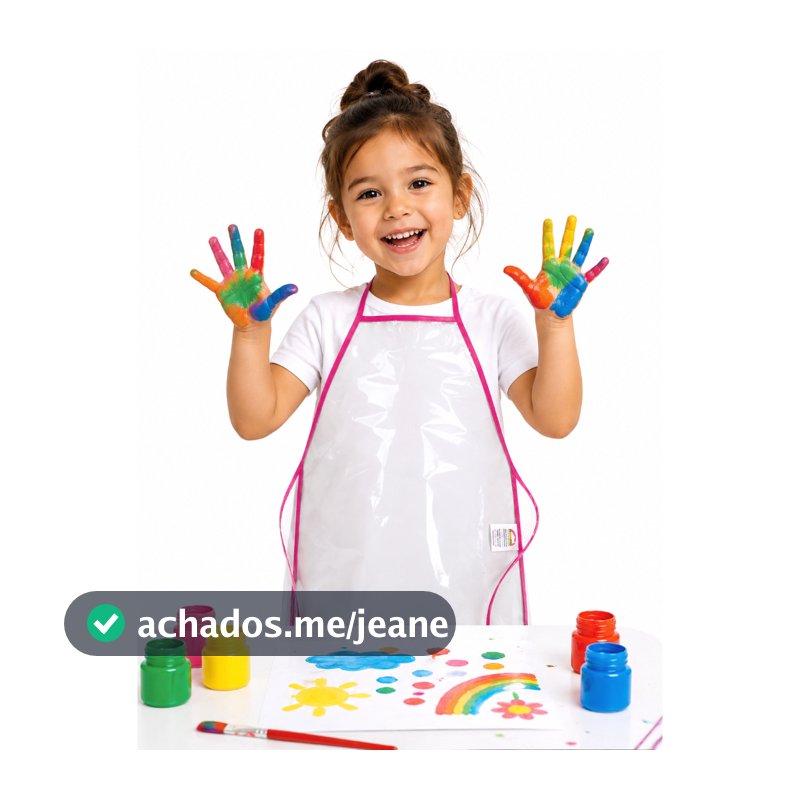 Kit 12 Avental Infantil pintura escolar unissex impermeável criança transparente pvc cristal oficina