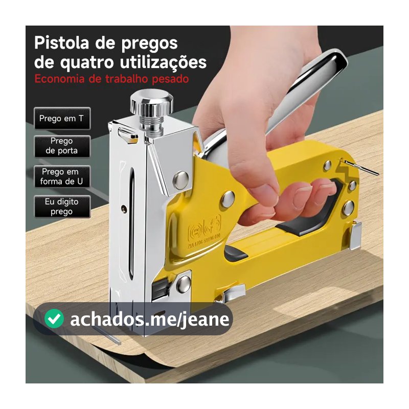 Grampeador de Tapeceiro Alta Pressão Profissional Manual + 100 Grampos Ferramentas Profissional