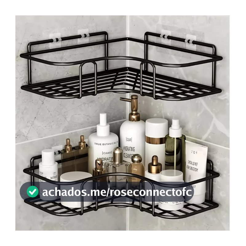 Suporte Organizador De Metal Rack De Parede Banheiro Cozinha Prateleiras Porta Shampoo