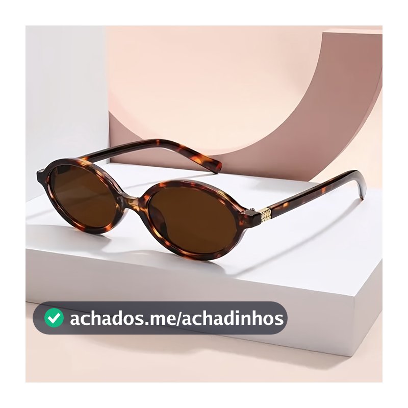 Óculos de sol feminino oval retrô, padrão tartaruga, estilo moderno