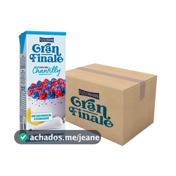 Kit 12 Chantilly Gran Finale Tradicional 1 Litro Fleischmann