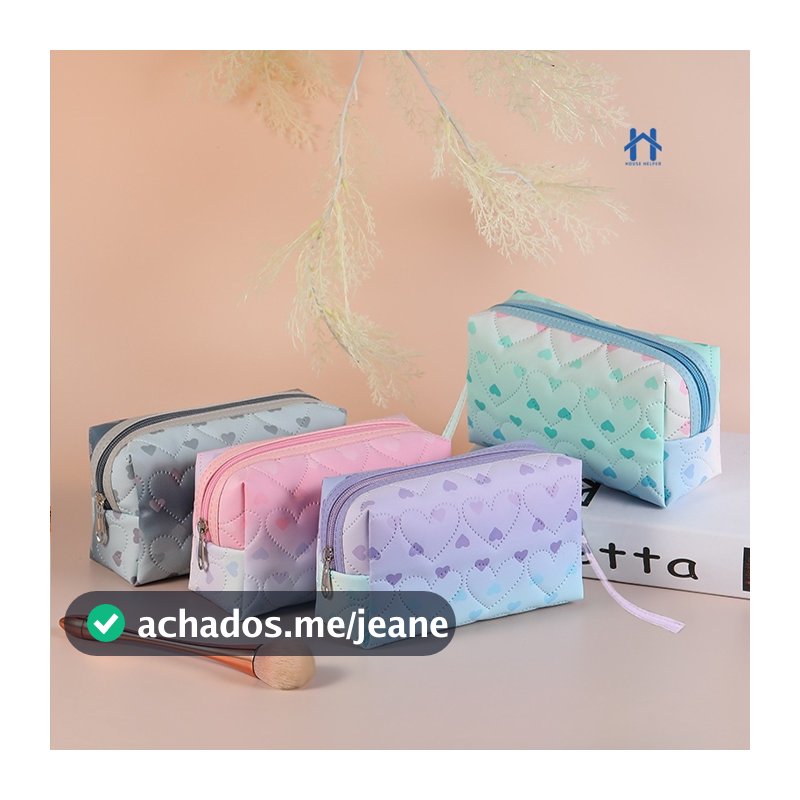 Bolsa de Maquiagem Feminina Estampada para Organizar e Armazenar Acessórios e Cosméticos