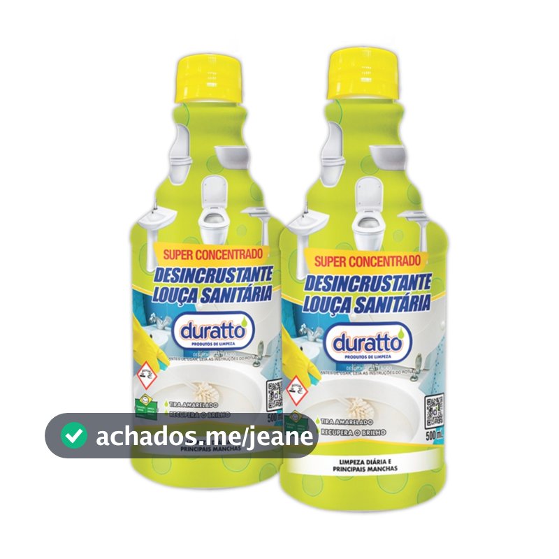 Limpa Desincrustante Louça Sanitária tira amarelado Privada Bidê remove mancha recupera brilho 500mL