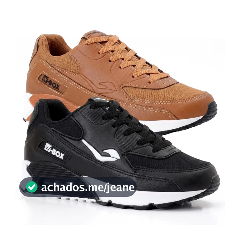 Kit Tênis Masculino W-Box Max — Casual Confortável Cadarço de Algodão Amortecimento Bolha de Ar