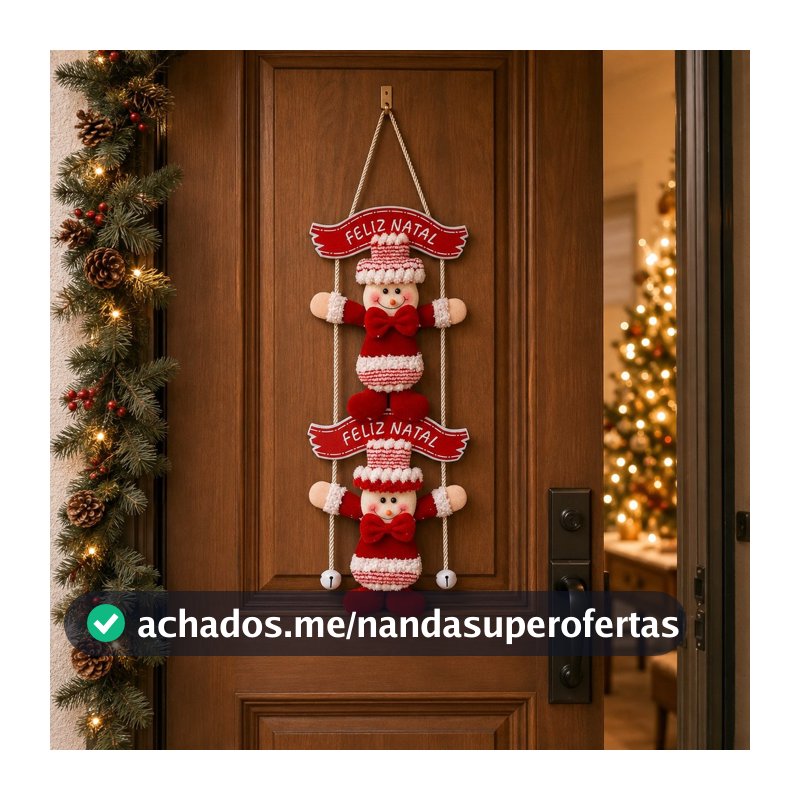 Enfeite De Porta Guirlanda De Natal Pendente Papai Noel/Boneco De Neve  Decoração Casa