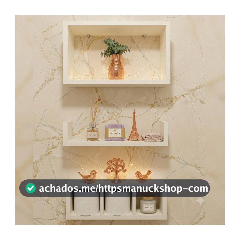 Prateleiras para Banheiro Organizador kit 3 Branco 100% Mdf