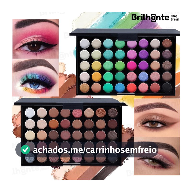 40 Paleta de Sombras Coloridas Matte Brilho Maquiagem Altamente Pigmentada Pó Colorido Fumê Ametista-br