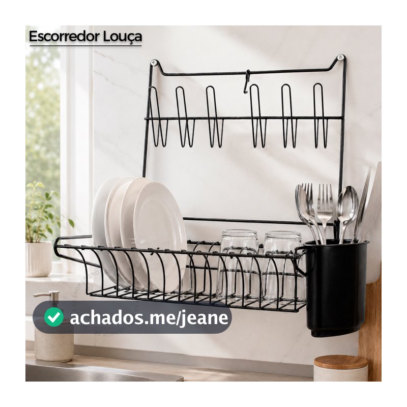 Escorredor Louça Suspenso Parede Dobravel Resistente Retrátil Pratos Copos Porta Talher