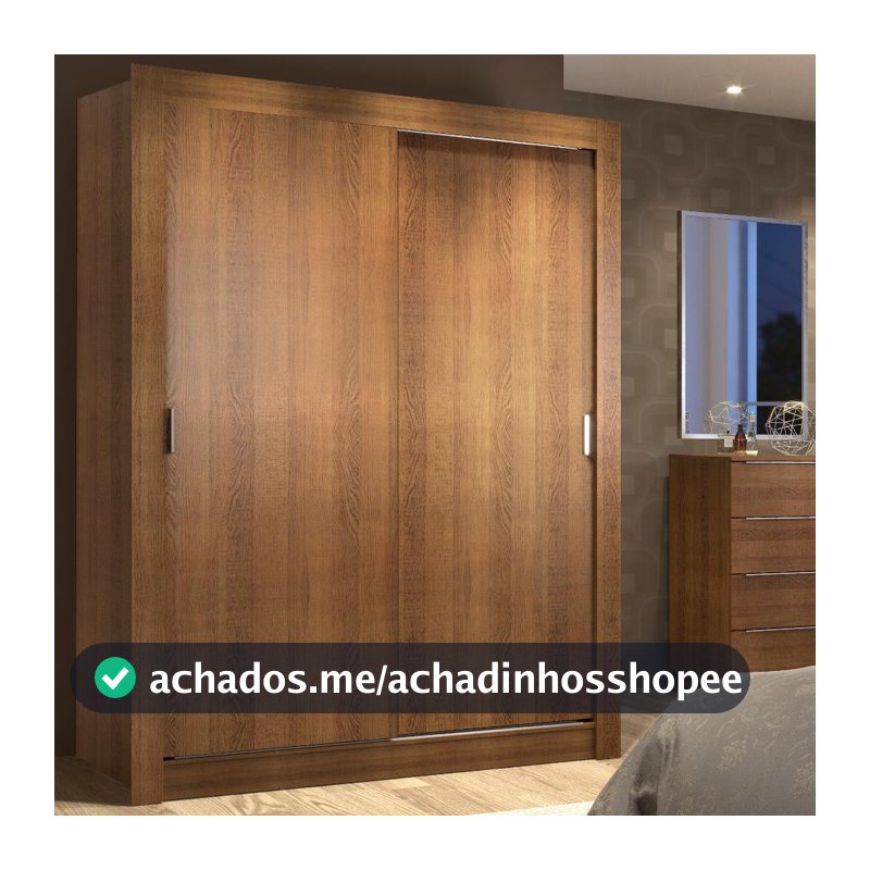 Guarda-Roupa Solteiro Madesa Denver 2 Portas de Correr R