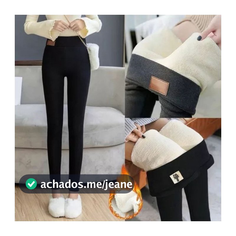 Calça Térmica Forrada Com Lã - Frio Neve Legging 100% Forrada Foto Real