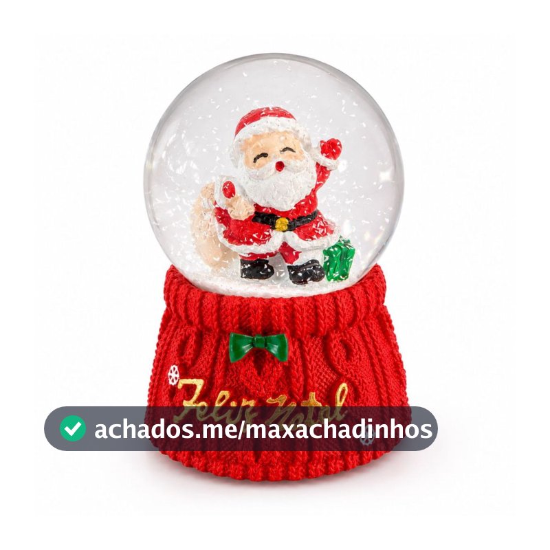 Decoração de Natal Globo de Neve Natalino com LED - 6,5 cm