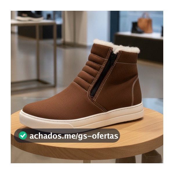 Bota Coturno Pelinho Feminino para o Inverno Frio Neve Festa Junina