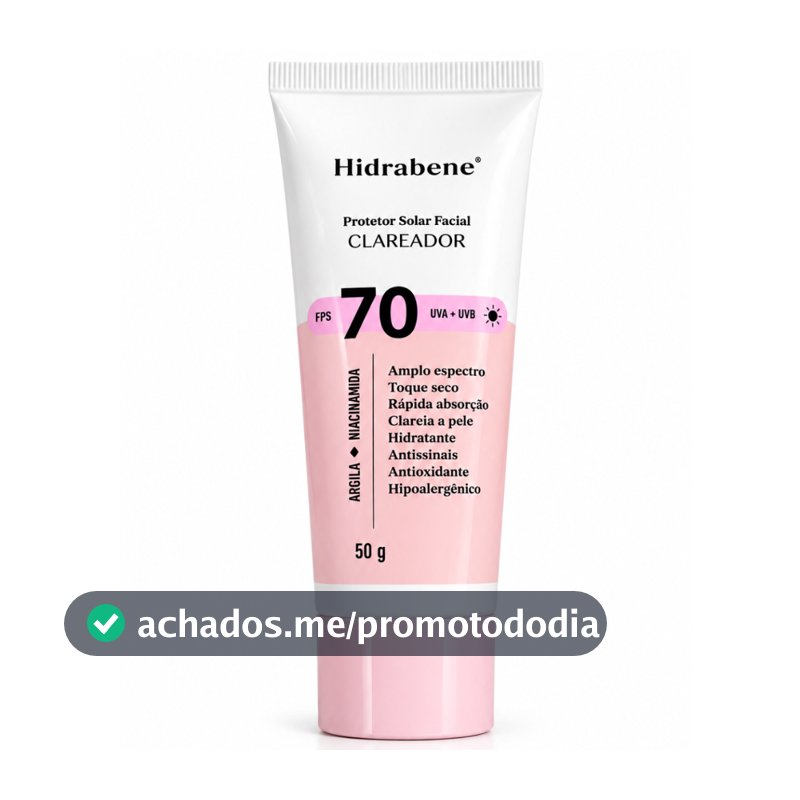Hidrabene Protetor Solar Clareador Facial 70 FPS
