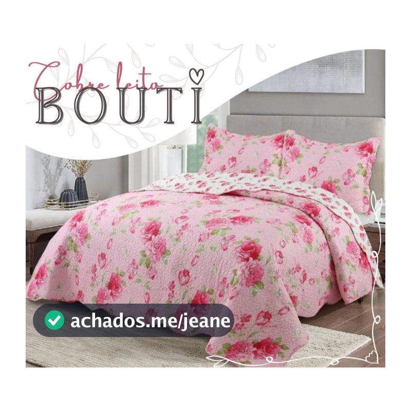 Kit Colcha Cobre Leito Casal Queen King Bouti Dupla Face Bordado Ultrasonico Luxo