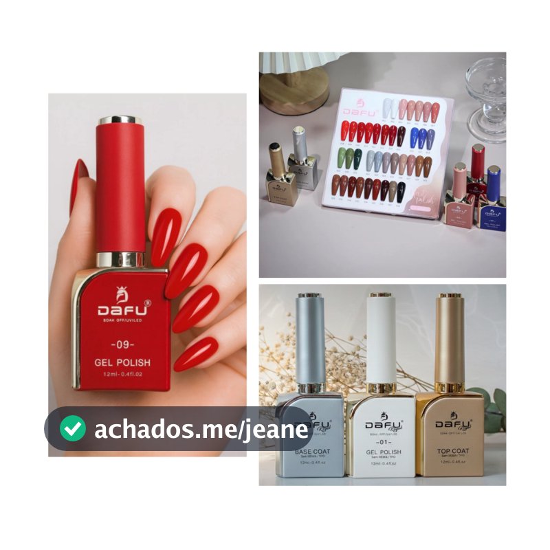 Esmaltes Coleção Dafu Glamour Gel 12ml Nudes Marrons Vermelhos Vinhos Base Top Coat SEM TPO/HEMA