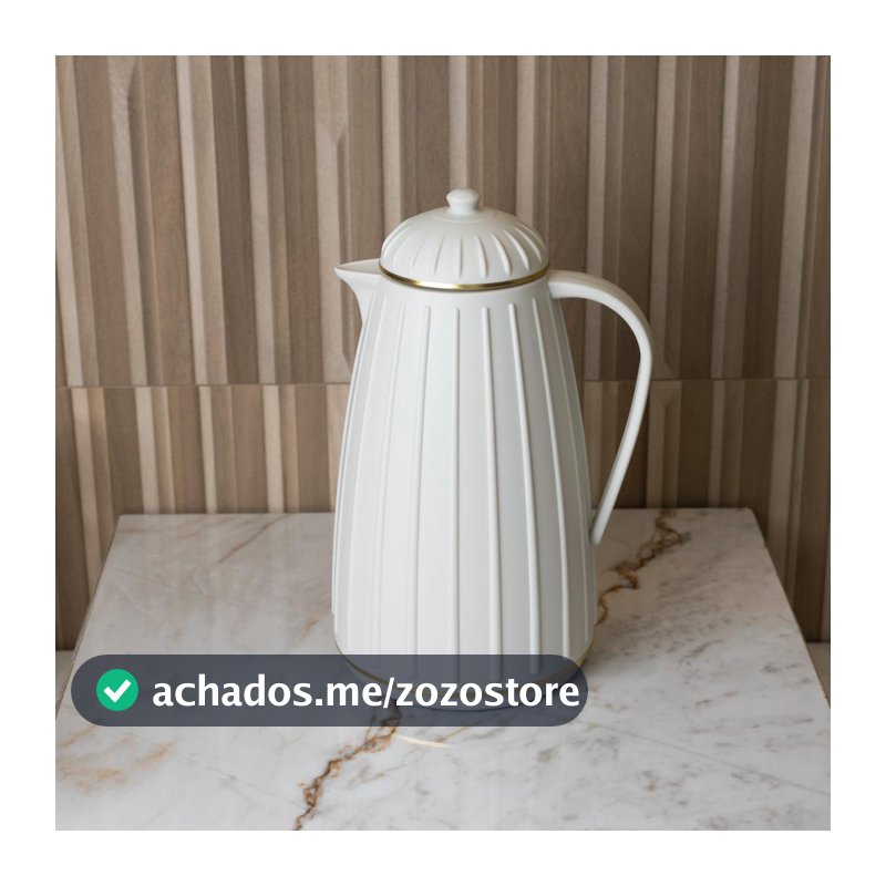 Garrafa Térmica Wolff Carrossel Branca 1L Plástico para Café Chá Água Bebidas Quentes ou Frias Mesa Casa Escritório