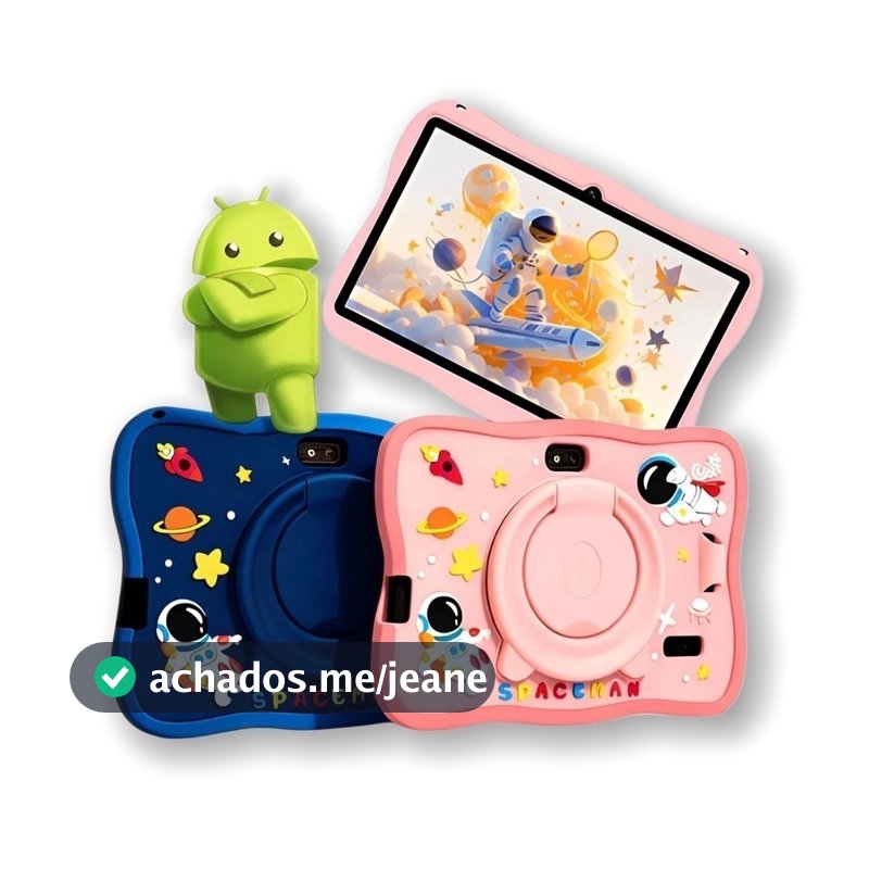 Tablet Kids Educativo 7 Polegadas Wi-Fi Bluetooth Android Capa Anti-queda Presente Criança