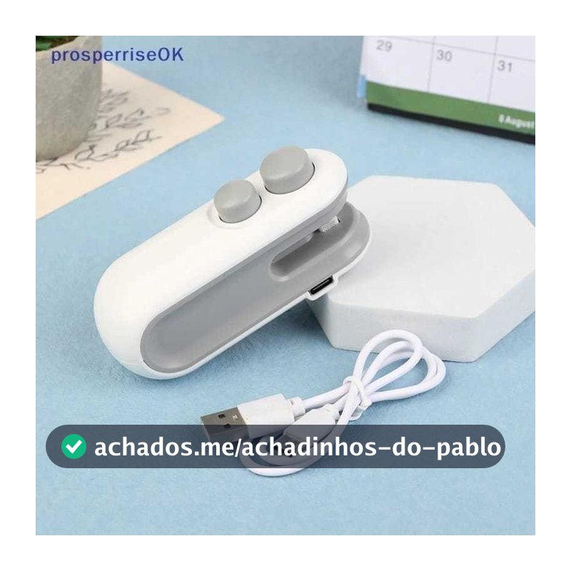 Mini Máquina Seladora De Embalagem 2 em 1 Recarregável 5v Bivolt