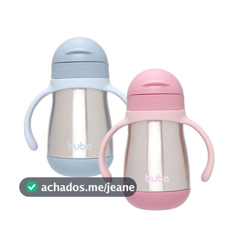 Copo Térmico Parede Dupla com Canudo 270ml - Buba