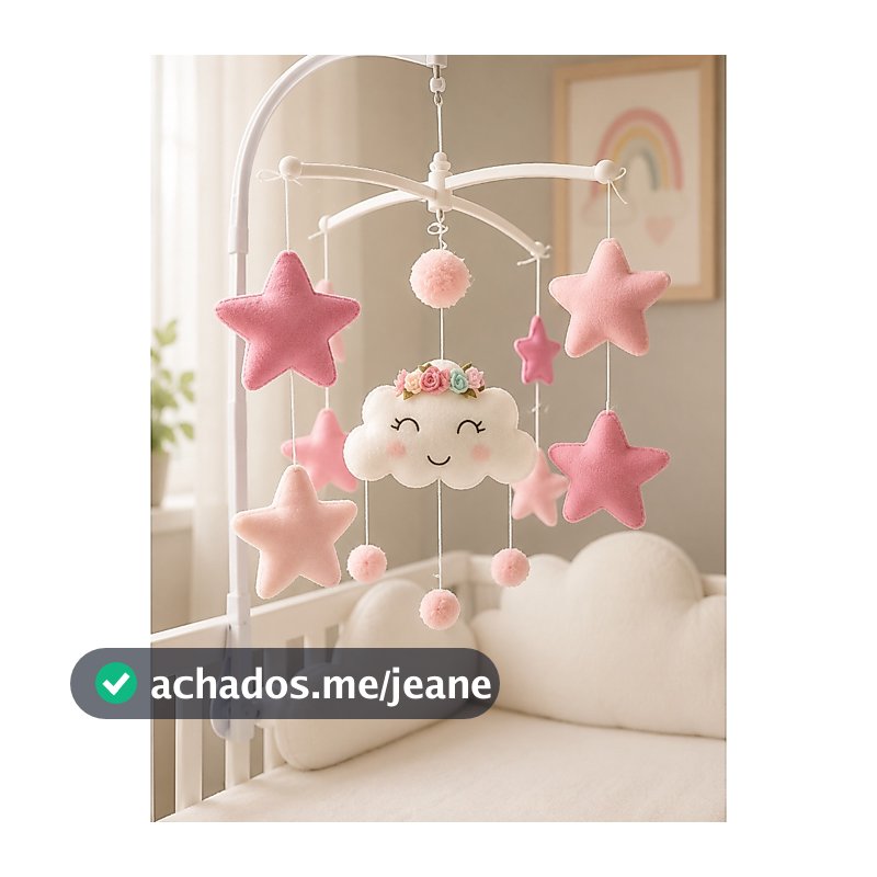 Mobile Musical Bebê Brinquedo Berço Nuvem Chuva de amor