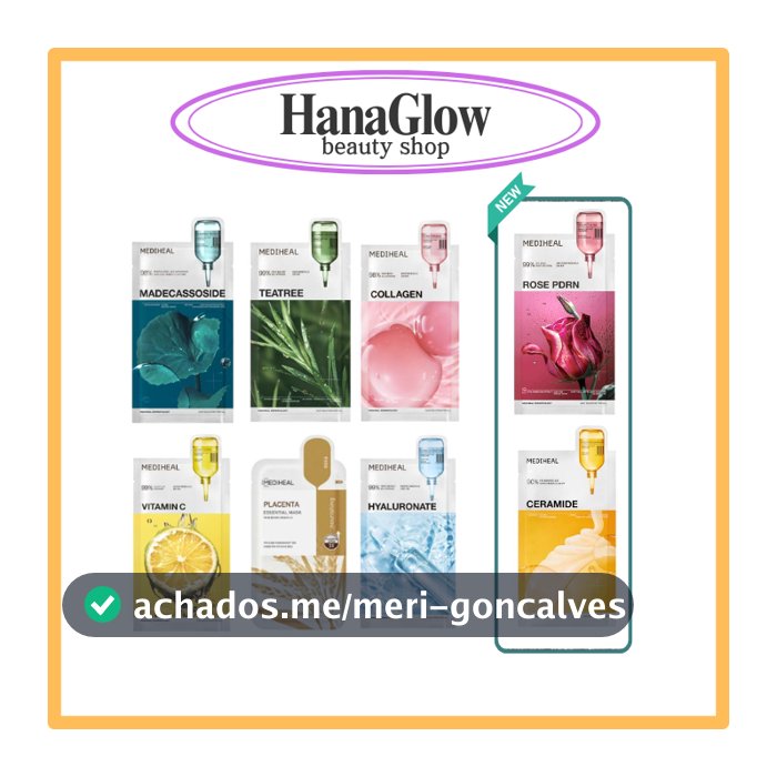 [MEDIHEAL] Novo Pacote De Máscara Essencial Linha De Cura x 10 Folhas (1 Caixa) 8 Tipos