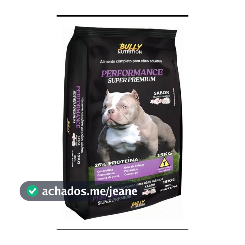 Ração Para Cachorros Premium 15kg Performance Bully Nutrition Adulto Todas as Raças