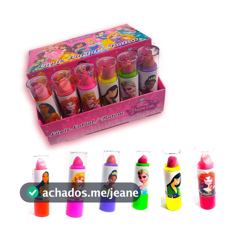 Batons princesas Infantil/ Lápis Labial Princesas da Disney belos batons das mais adoradas princesas da Disney batom