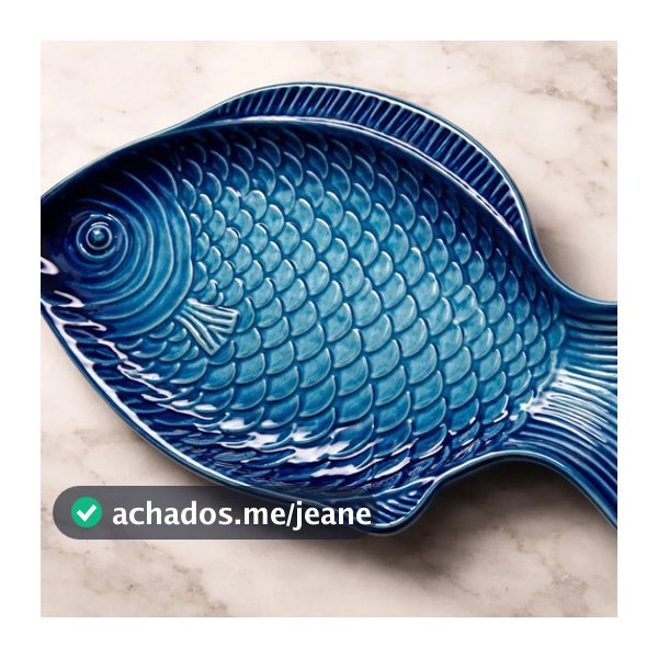 Travessa Peixe Azul Sombreado em cerâmica esmaltada