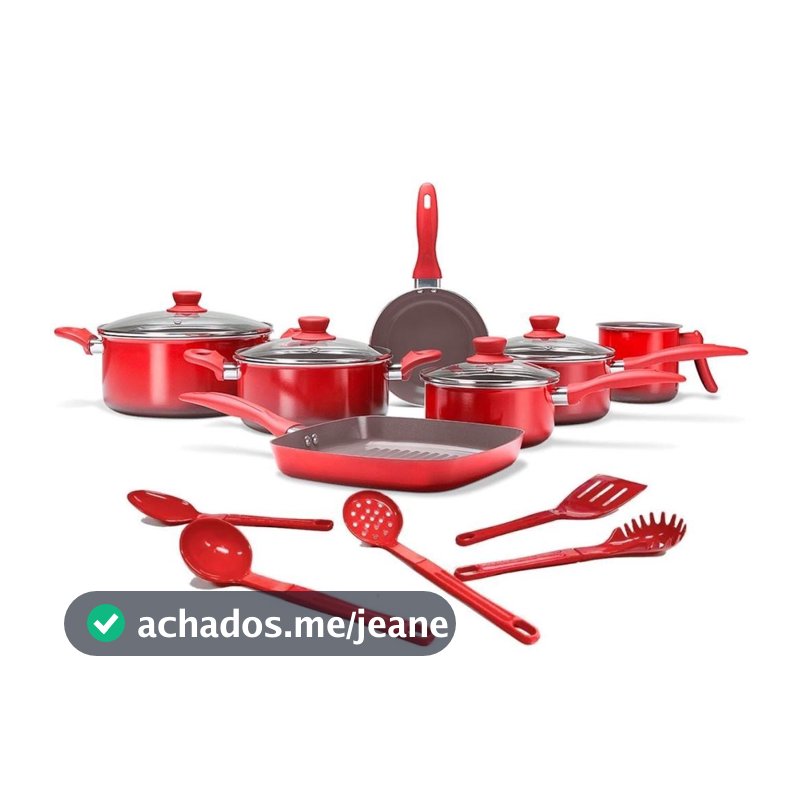 Jogo de Panelas Brinox Revestimento Cerâmic Life Easy 12 Peças