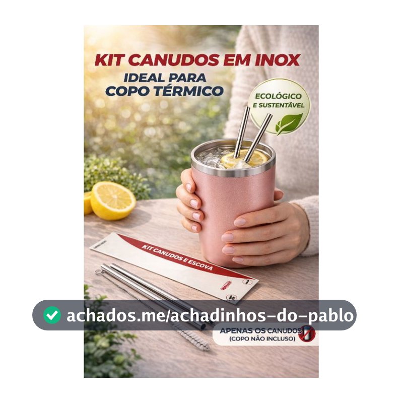Kit 2 Canudos de Inox Ecológicos + Escova de Limpeza - Reutilizável e Sustentável 🌿🥤