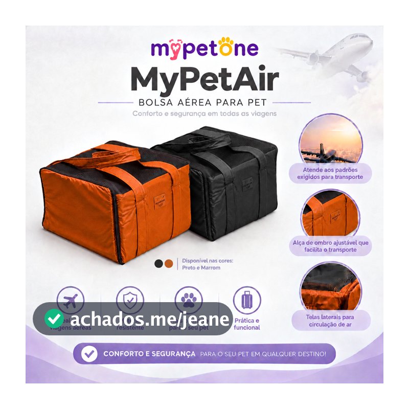 Bolsa de Transporte Pet Flexível Para Viagem Aérea Cachorro E Gato Todas As Linhas - MyPetAir