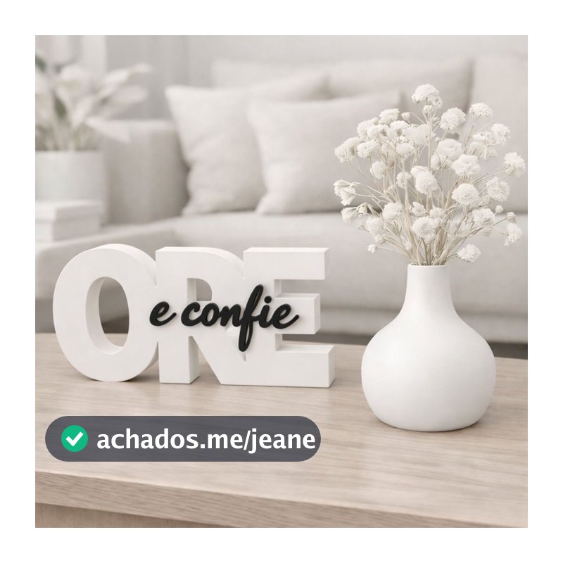 Vaso Escultura Minimalista Ore e Confie Religioso Decorativa Enfeite Moderno para Casa, Sala e Escritório