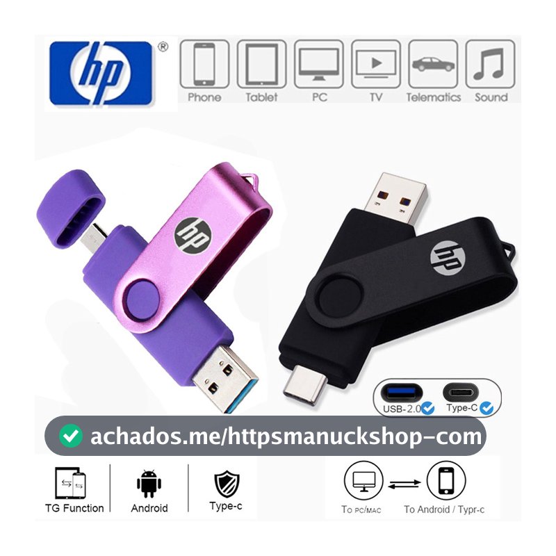 Pen Drive Tipo c/Micro OTG De Alta Velocidade 64GB 128GB 256GB 2TB USB 2.0 512GB 1TB PenDrive Armazenamento Flash 16GB 8