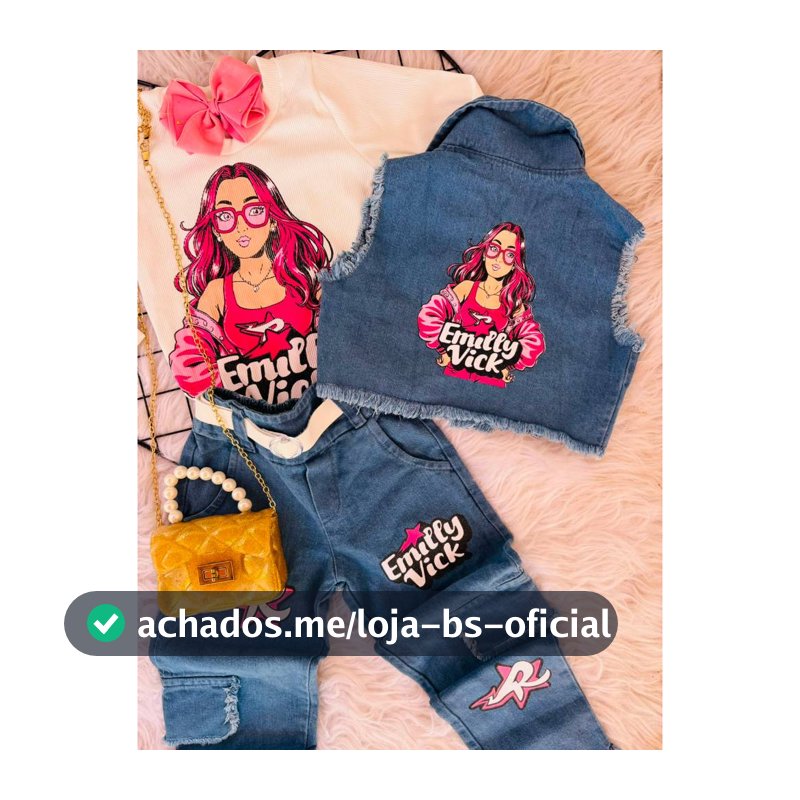 Conjunto Infantil menina 3 peças jaquetinha Emilly