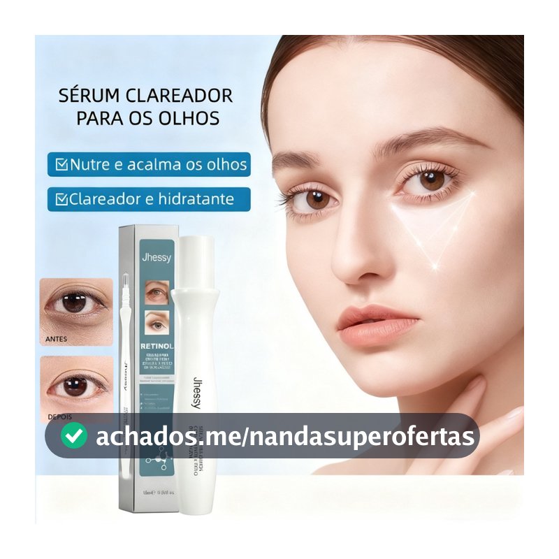 Sérum Olhos Retinol com Rolo Massageador cuidados com a pele madura Hidratação 15ml
