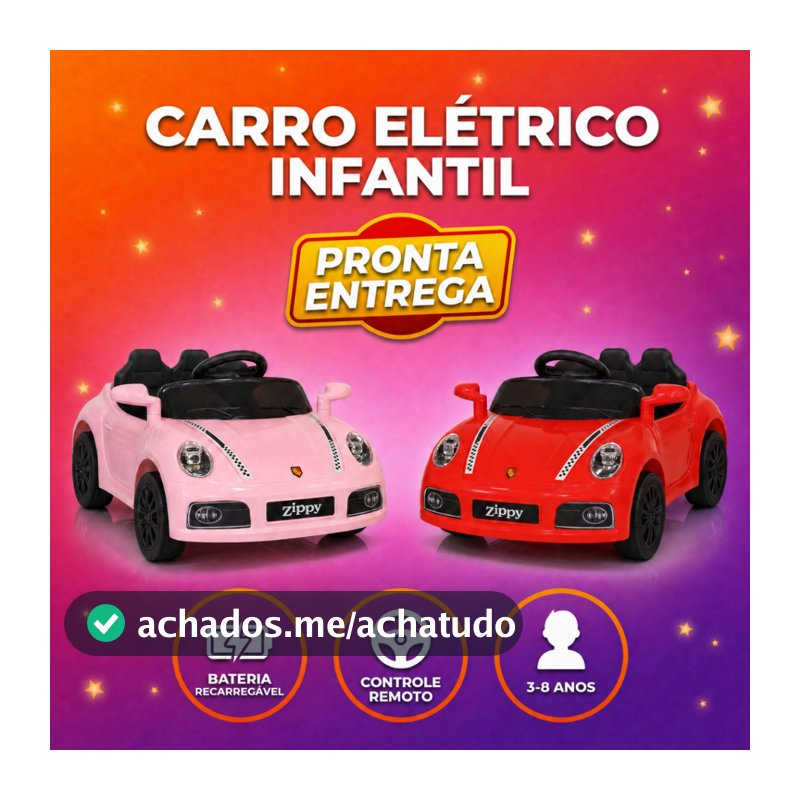 Carro Elétrico Infantil Bivolt Zippy Compact Com Controle Remoto