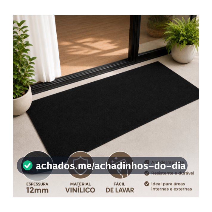 Tapete Capacho Vinílico Liso 100x40cm Antiderrapante 12mm Resistente Lavável Entrada de Casa Premium