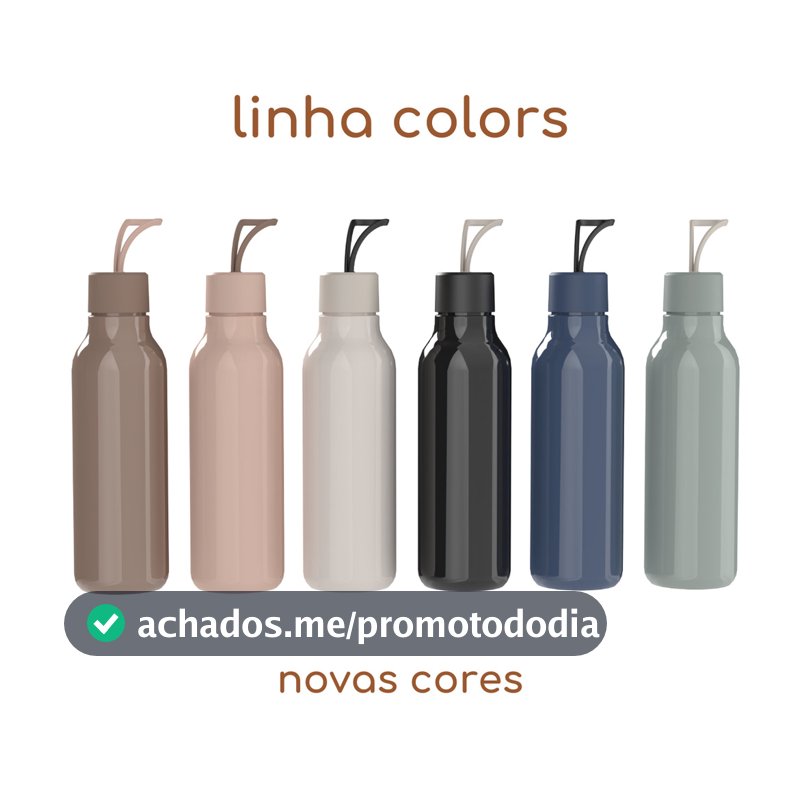Garrafa de Água Squeeze com Alça Colors Academia Escritório 700ml Ou